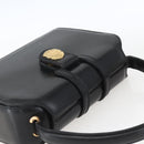 CELINE Hand Bag Leather Black Gold Auth 168032-6