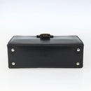 CELINE Hand Bag Leather Black Gold Auth 168032-5