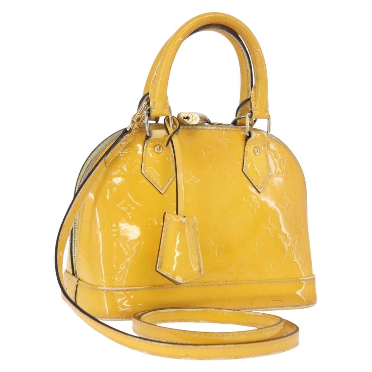 LOUIS VUITTON Monogram Vernis Alma PM Hand Bag Citrin M90101 LV