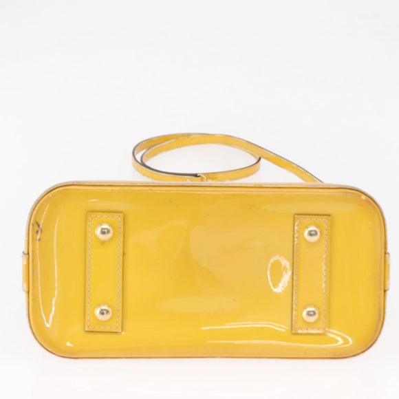 LOUIS VUITTON Monogram Vernis Alma PM Hand Bag Citrin M90101 LV Auth 168034