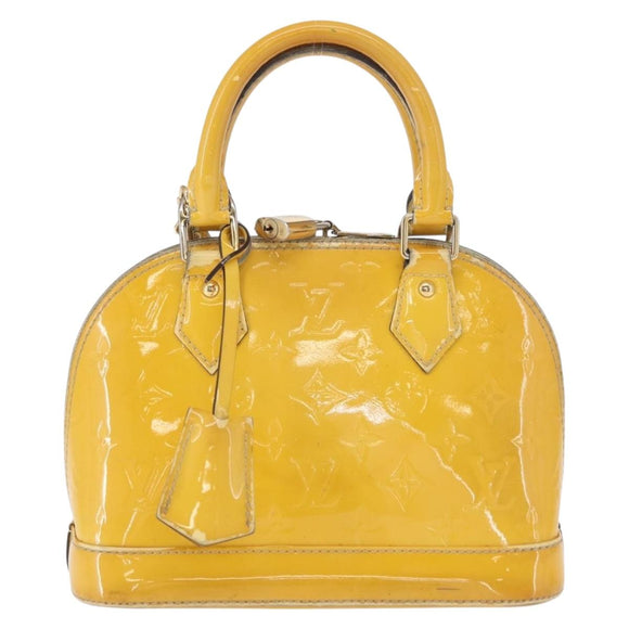 LOUIS VUITTON Monogram Vernis Alma PM Hand Bag Citrin M90101 LV Auth 168034