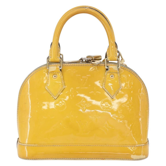 LOUIS VUITTON Monogram Vernis Alma PM Hand Bag Citrin M90101 LV Auth 168034