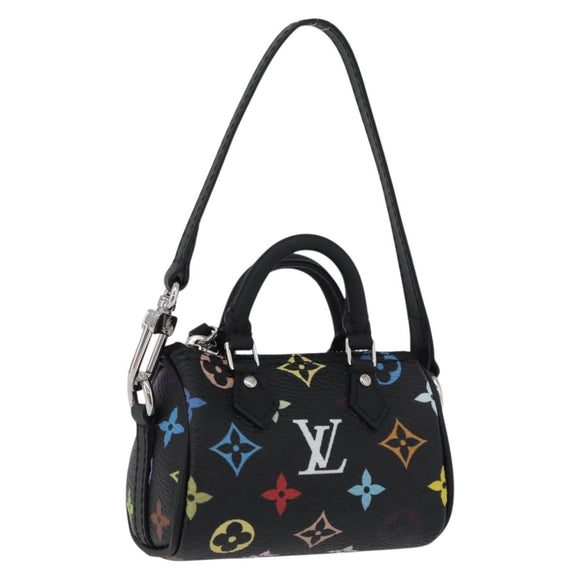 LOUIS VUITTON Multicolor Micro Speedy Bag Charm Black M02459 LV Auth 168038SM