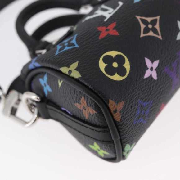 LOUIS VUITTON Multicolor Micro Speedy Bag Charm Black M02459 LV Auth 168038SM