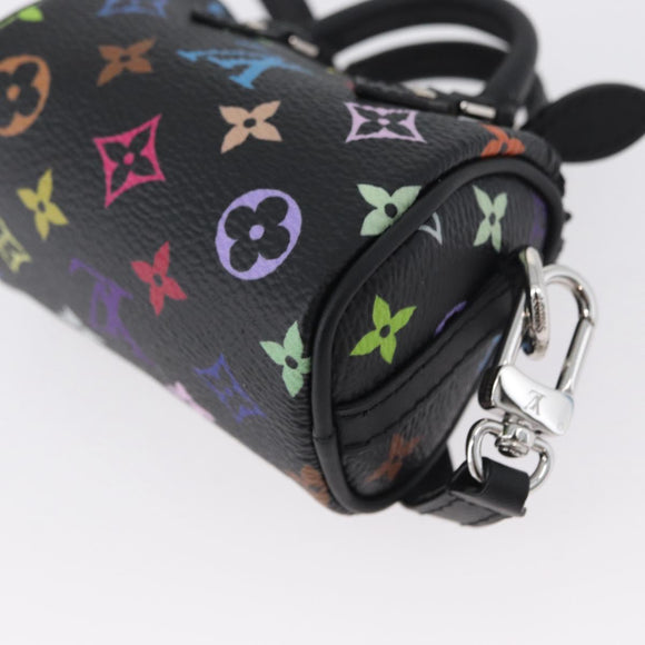 LOUIS VUITTON Multicolor Micro Speedy Bag Charm Black M02459 LV Auth 168038SM
