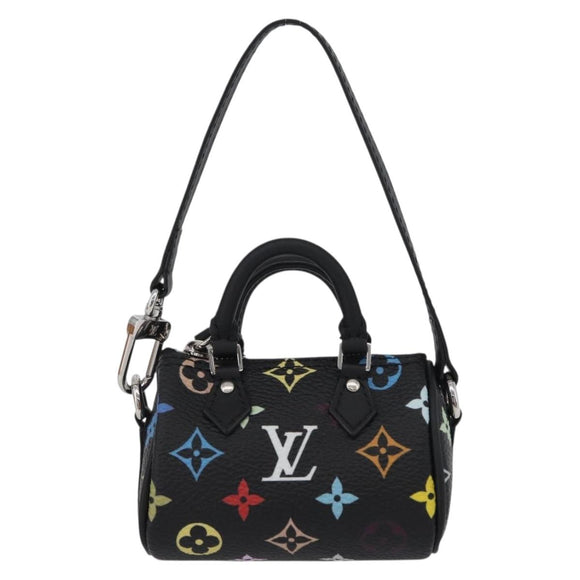 LOUIS VUITTON Multicolor Micro Speedy Bag Charm Black M02459 LV Auth 168038SM