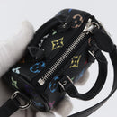 LOUIS VUITTON Multicolor Micro Speedy Bag Charm Black M02459 LV Auth 168038SM-6