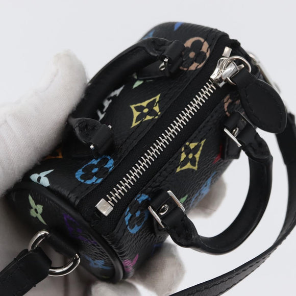 LOUIS VUITTON Multicolor Micro Speedy Bag Charm Black M02459 LV Auth 168038SM