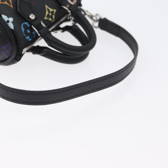 LOUIS VUITTON Multicolor Micro Speedy Bag Charm Black M02459 LV Auth 168038SM
