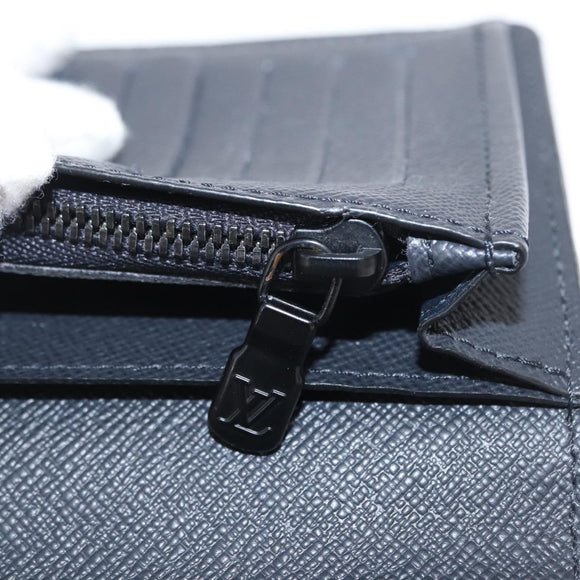 LOUIS VUITTON Monogram ink Brazza Portefeuille Wallet Navy M62893 LV Auth 168041