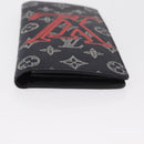 LOUIS VUITTON Monogram ink Brazza Portefeuille Wallet Navy M62893 LV Auth 168041-6