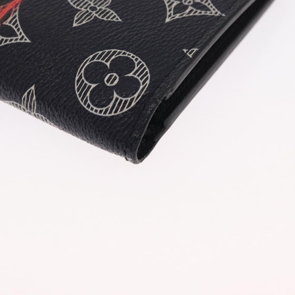 LOUIS VUITTON Monogram ink Brazza Portefeuille Wallet Navy M62893 LV Auth 168041