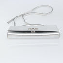 Salvatore Ferragamo Shoulder Wallet Leather 2way Silver Auth 168042-5