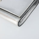 Salvatore Ferragamo Shoulder Wallet Leather 2way Silver Auth 168042-16