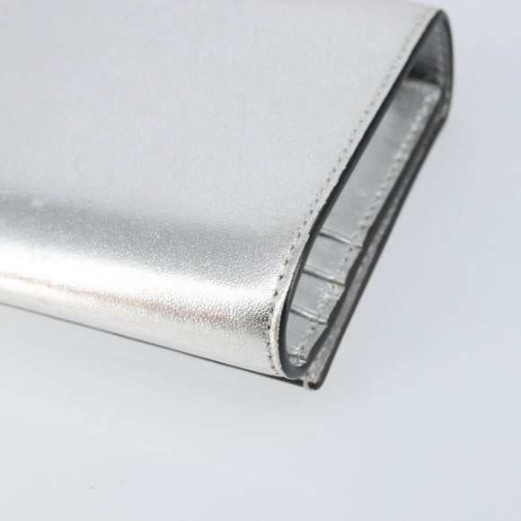 Salvatore Ferragamo Shoulder Wallet Leather 2way Silver Auth 168042