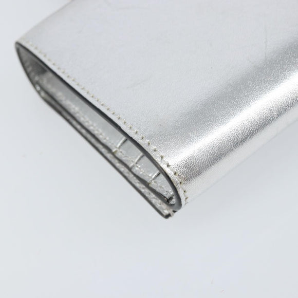 Salvatore Ferragamo Shoulder Wallet Leather 2way Silver Auth 168042