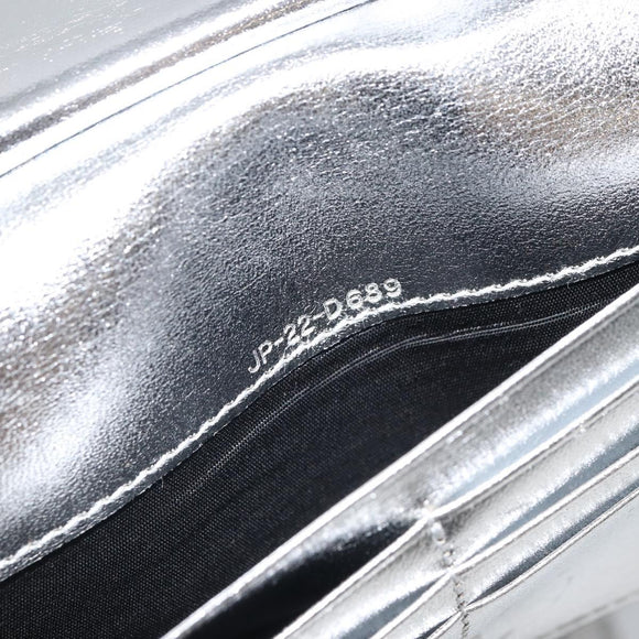 Salvatore Ferragamo Shoulder Wallet Leather 2way Silver Auth 168042
