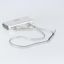 Salvatore Ferragamo Shoulder Wallet Leather 2way Silver Auth 168042-8