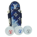 LOUIS VUITTON Bandana Golf Andrews Golf Ball Case Blue GI0768 LV Auth 168047SAM-1