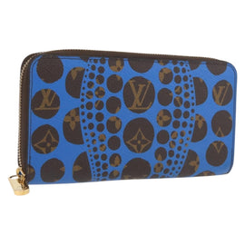 LOUIS VUITTON Monogram Yayoi Kusama Zippy Wallet Blue M60448 LV Auth 168048SAV