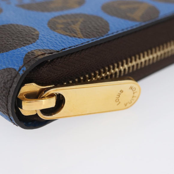 LOUIS VUITTON Monogram Yayoi Kusama Zippy Wallet Blue M60448 LV Auth 168048SAV