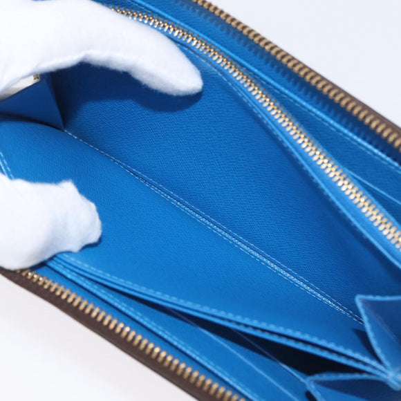 LOUIS VUITTON Monogram Yayoi Kusama Zippy Wallet Blue M60448 LV Auth 168048SAV