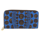 LOUIS VUITTON Monogram Yayoi Kusama Zippy Wallet Blue M60448 LV Auth 168048SAV-13