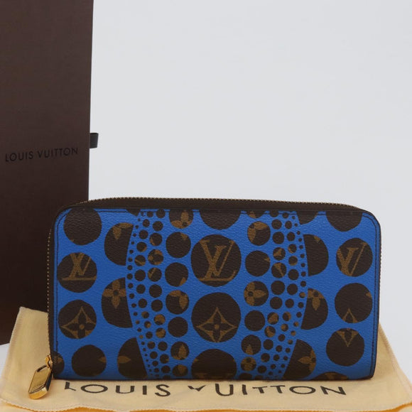 LOUIS VUITTON Monogram Yayoi Kusama Zippy Wallet Blue M60448 LV Auth 168048SAV