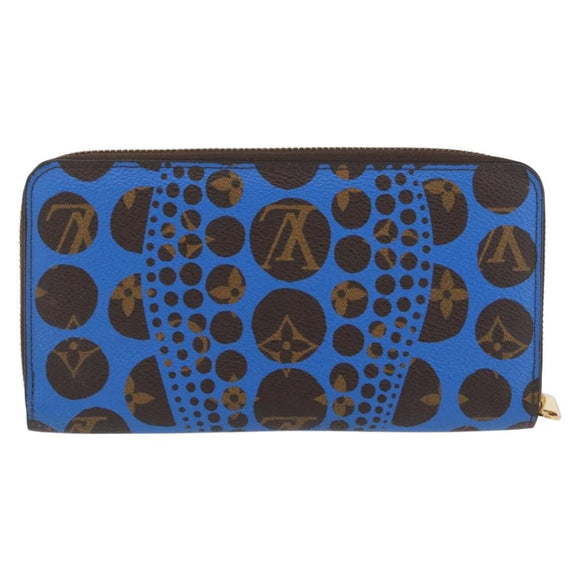 LOUIS VUITTON Monogram Yayoi Kusama Zippy Wallet Blue M60448 LV Auth 168048SAV