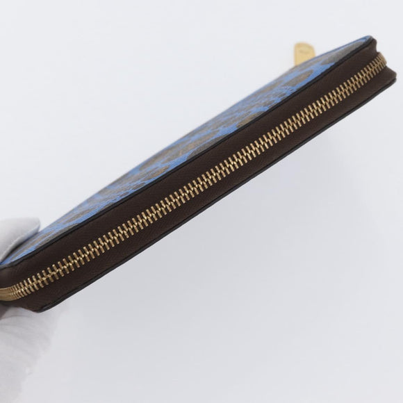 LOUIS VUITTON Monogram Yayoi Kusama Zippy Wallet Blue M60448 LV Auth 168048SAV