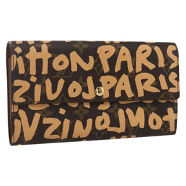 LOUIS VUITTON Graffiti Porte Monnaie Credit Wallet Orange M92190 Auth 168049SAV