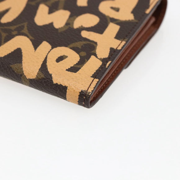 LOUIS VUITTON Graffiti Porte Monnaie Credit Wallet Orange M92190 Auth 168049SAV