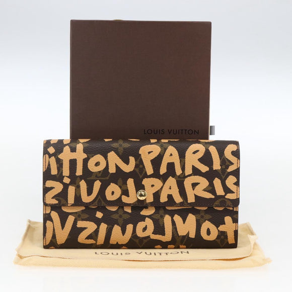 LOUIS VUITTON Graffiti Porte Monnaie Credit Wallet Orange M92190 Auth 168049SAV