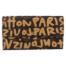 LOUIS VUITTON Graffiti Porte Monnaie Credit Wallet Orange M92190 Auth 168049SAV-13