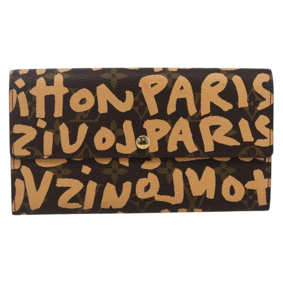 LOUIS VUITTON Graffiti Porte Monnaie Credit Wallet Orange M92190 Auth 168049SAV