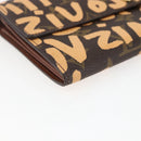 LOUIS VUITTON Graffiti Porte Monnaie Credit Wallet Orange M92190 Auth 168049SAV-14