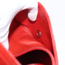 CHANEL Matelasse 25 Double Flap Chain Bag Lamb Skin Red Silver CC Auth 168059-27