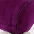 CHANEL Matelasse Chain Shoulder Bag Suede Purple Gold CC Auth 168060-9