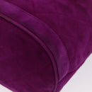 CHANEL Matelasse Chain Shoulder Bag Suede Purple Gold CC Auth 168060-14