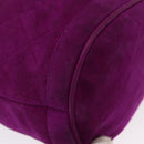 CHANEL Matelasse Chain Shoulder Bag Suede Purple Gold CC Auth 168060-15