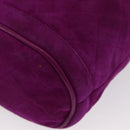 CHANEL Matelasse Chain Shoulder Bag Suede Purple Gold CC Auth 168060-16