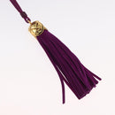CHANEL Matelasse Chain Shoulder Bag Suede Purple Gold CC Auth 168060-10