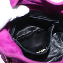 CHANEL Matelasse Chain Shoulder Bag Suede Purple Gold CC Auth 168060-21