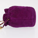 CHANEL Matelasse Chain Shoulder Bag Suede Purple Gold CC Auth 168060-4
