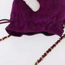 CHANEL Matelasse Chain Shoulder Bag Suede Purple Gold CC Auth 168060-6