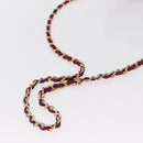 CHANEL Matelasse Chain Shoulder Bag Suede Purple Gold CC Auth 168060-7