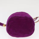 CHANEL Matelasse Chain Shoulder Bag Suede Purple Gold CC Auth 168060-5