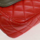 CHANEL Chain Matelasse 23 Shoulder Bag Lamb Skin Red Gold CC Auth 168061V-12