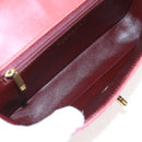 CHANEL Chain Matelasse 23 Shoulder Bag Lamb Skin Red Gold CC Auth 168061V-20