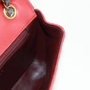 CHANEL Chain Matelasse 23 Shoulder Bag Lamb Skin Red Gold CC Auth 168061V-21